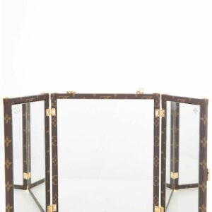 LV Brown Tri Fold Canvas Mirror on Chain