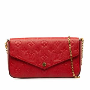 Red LV Monogram Empreinte Pochette Felicie Crossbody Bag