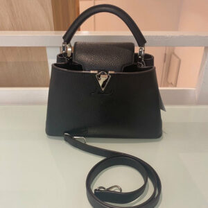 LV Capucines 2 Way Bag,Black,Leather