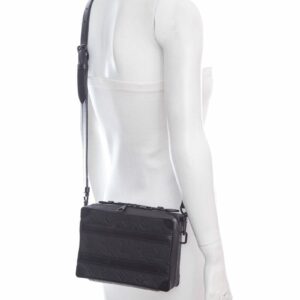 LV Black Embossed Handle Soft Trunk Handbag