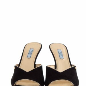 Prada Black Suede Mules SZ 41