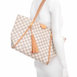 LV White Damier Azur Propriano Tote Handbag