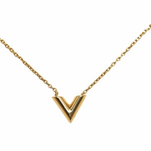 Gold LV Essential V Necklace