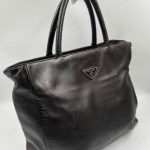 Prada Dark Brown Leather Tote