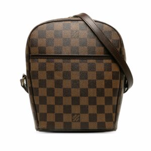 Brown LV Damier Ebene Ipanema PM Crossbody Bag