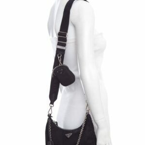 Prada Re-Edition Tessuto 2005 Black Hobo Handbag
