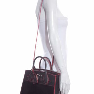 LV Black City Steamer Smooth Calfskin & Epi Leather Handbag