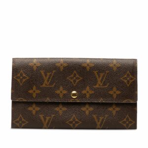 Brown LV Monogram Sarah Long Wallet