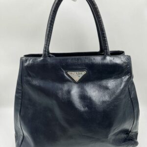 Prada Navy Leather Tote