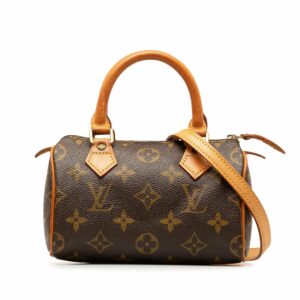 Brown LV Monogram Nano Speedy Bandouliere Satchel