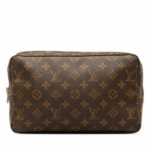 Brown LV Monogram Trousse Toilette 28 Clutch Bag