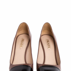 Prada Brown & Black Patent Heels SZ 40