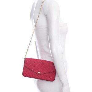 LV Red Monogram Felicie Pochette
