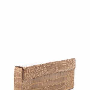 Prada Brown Embossed Box Clutch