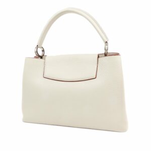 LV Capucines MM White Taurillon