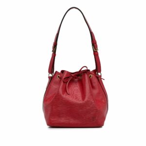 Red LV Epi Petit Noe Bucket Bag