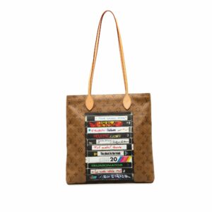 Brown LV Monogram Reverse VHS Tape Carry It Tote Bag