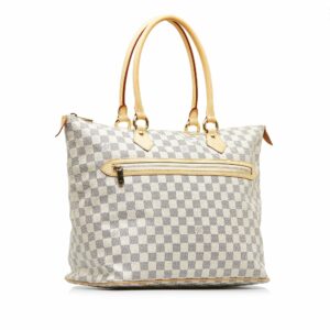 White LV Damier Azur Saleya GM Tote Bag