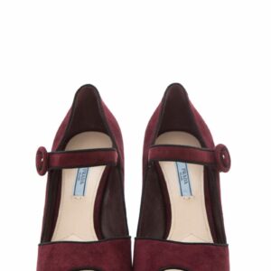 Prada Burgundy Suede Strap Heels SZ 40