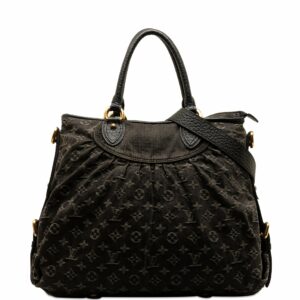 Black LV Monogram Denim Neo Cabby GM Satchel