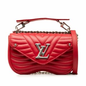 Red LV New Wave Chain Bag MM Satchel
