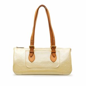Beige LV Monogram Vernis Rosewood Avenue Shoulder Bag