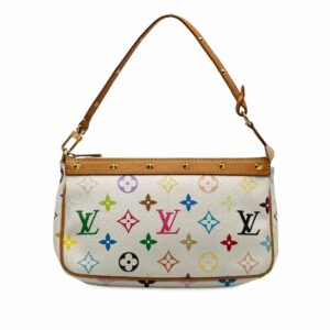 White LV Monogram Multicolore Pochette Accessoires Shoulder Bag