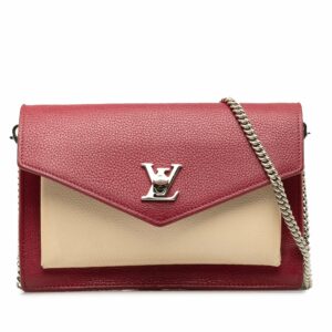 Red LV MyLockMe Chain Pochette Shoulder Bag