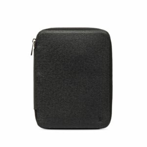 Black LV Taiga Document Case Clutch Bag