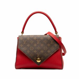 Red LV Monogram Double V Satchel