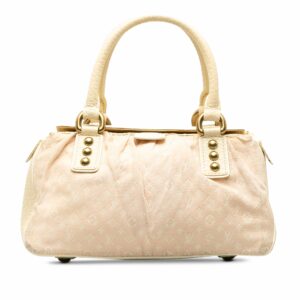 Beige LV Monogram Mini Lin Trapeze PM Handbag
