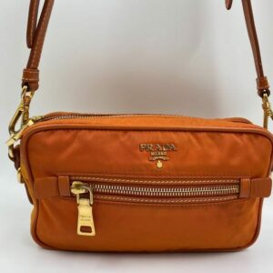 Prada Orange Nylon Crossbody Bag