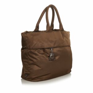Brown Prada Tessuto Reversible Tote Bag