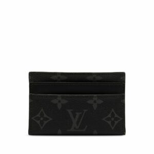 Black LV Monogram Eclipse Porte Cartes Double Card Holder
