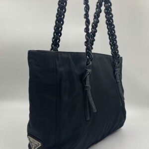Prada Nylon Tote w Chain
