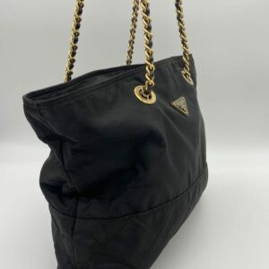 Prada Nylon Tote with Chain Handle