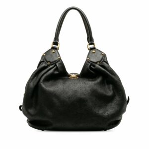Black LV Monogram Mahina XL Hobo Bag