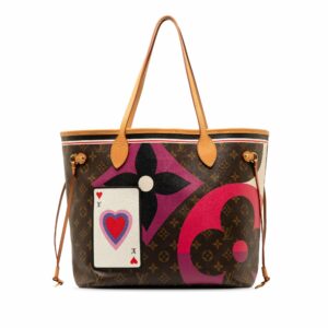 Brown LV Monogram Game On Neverfull MM Tote Bag