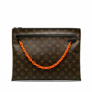 Brown LV Monogram Solar Ray A4 Pochette Clutch Bag