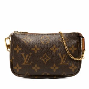 Brown LV Monogram Mini Pochette Accessoires Shoulder Bag