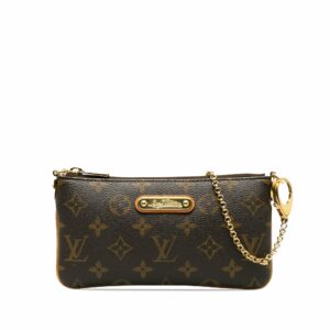 Brown LV Monogram Pochette Milla MM Shoulder Bag