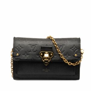 Black LV Monogram Empreinte Vavin Wallet on Chain Crossbody Bag