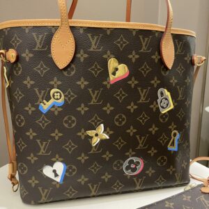 LV Love Lock Neverfull MM Monogram