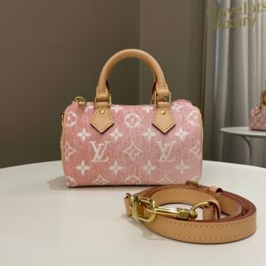LV Nano Speedy Denim Rose