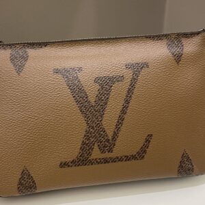 LV Double Zip Pochette Monogram Giant Reverse