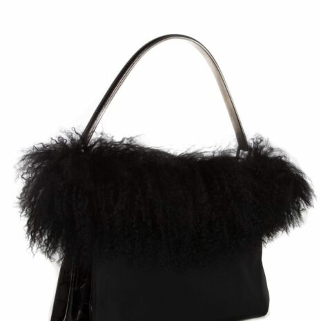 Prada-Black-Fur-Handle-Bag_94182B