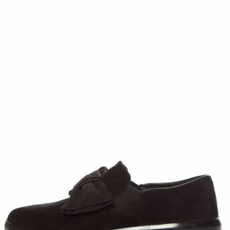 Prada-Black-Microsole-Bow-Detail-Suede-Slip-On-SZ-35.5_77551A