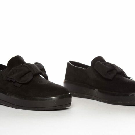 Prada-Black-Microsole-Bow-Detail-Suede-Slip-On-SZ-35.5_77551C