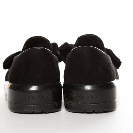 Prada-Black-Microsole-Bow-Detail-Suede-Slip-On-SZ-35.5_77551D