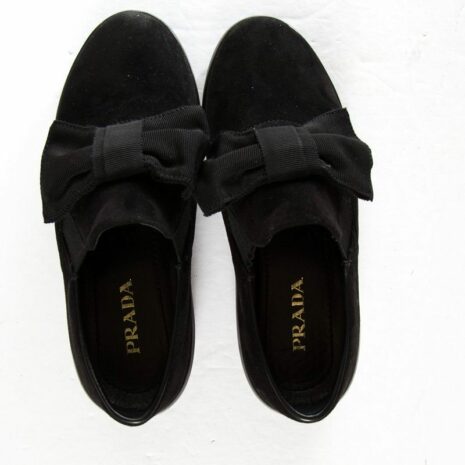 Prada-Black-Microsole-Bow-Detail-Suede-Slip-On-SZ-35.5_77551F